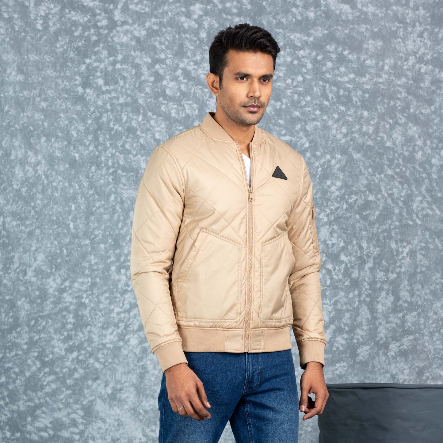 Mens Bomber Jacket- Beige
