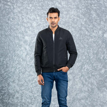 Load image into Gallery viewer, MENS REVERSIBLE BOMBER- BLACK/AOP
