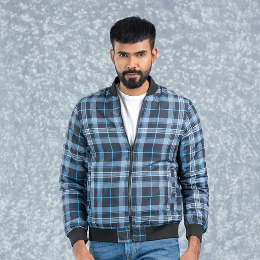 Mens Reversible Bomber- Flint Stone/Aop