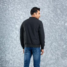 Load image into Gallery viewer, MENS REVERSIBLE BOMBER- BLACK/AOP
