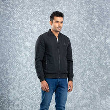 Load image into Gallery viewer, MENS REVERSIBLE BOMBER- BLACK/AOP
