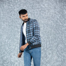 Load image into Gallery viewer, MENS REVERSIBLE BOMBER- FLINT STONE/AOP
