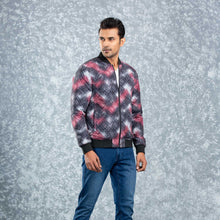 Load image into Gallery viewer, MENS REVERSIBLE BOMBER- MAROON/AOP
