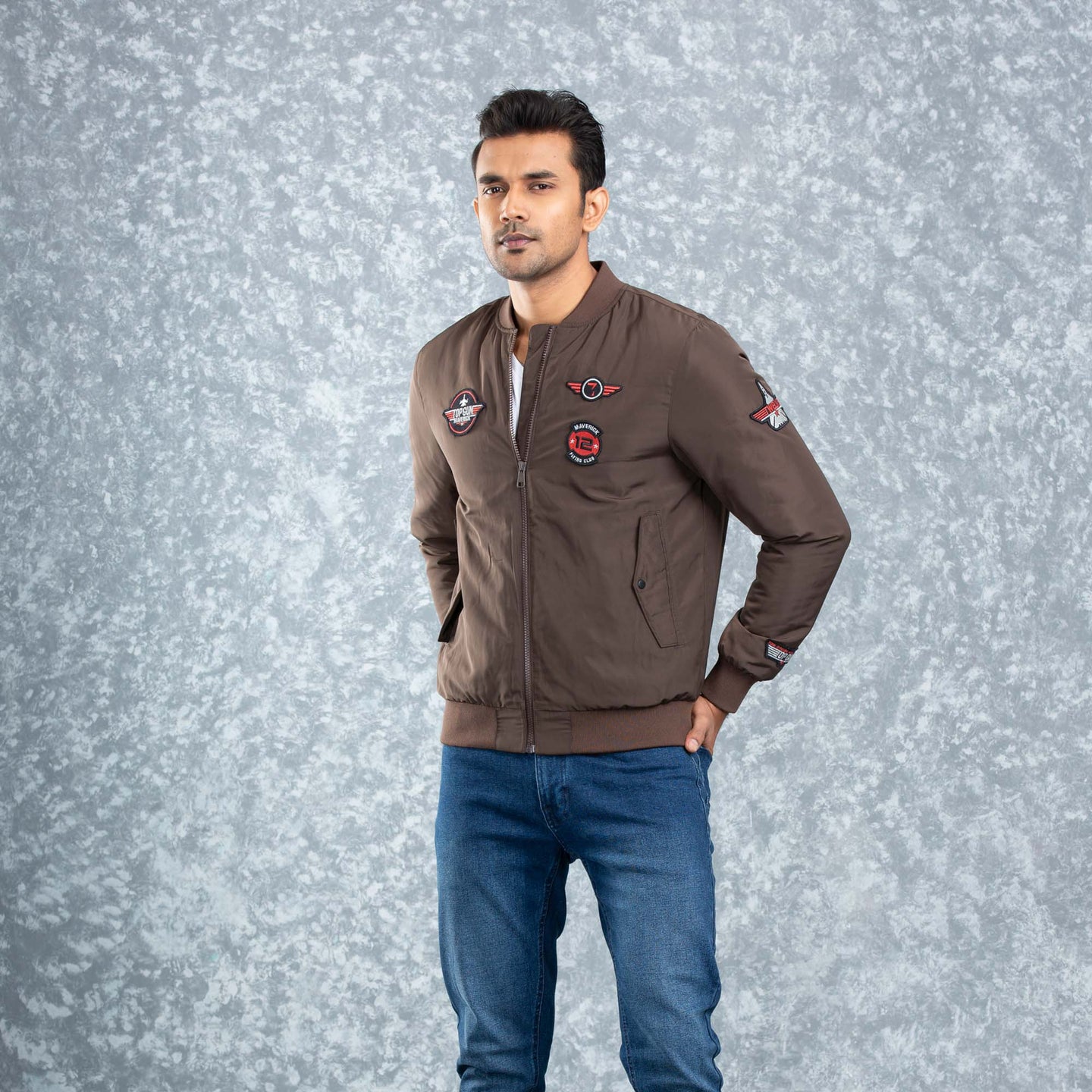 MENS BOMBER- SEAL BROWN