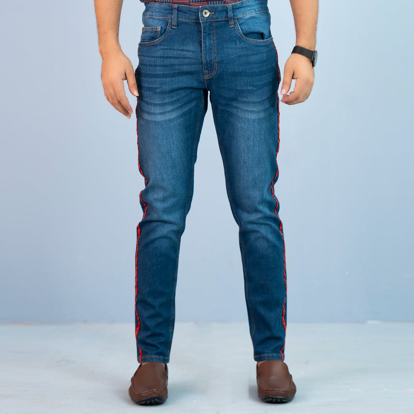 Men's Washed Denim Jeans