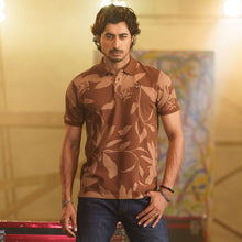 Load image into Gallery viewer, Mens Brown Print Polo
