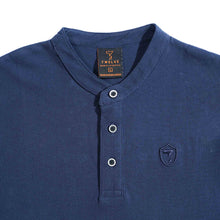 Load image into Gallery viewer, Men&#39;s Navy Ban Collar Polo
