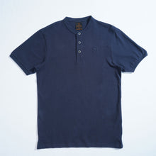 Load image into Gallery viewer, Men&#39;s Navy Ban Collar Polo
