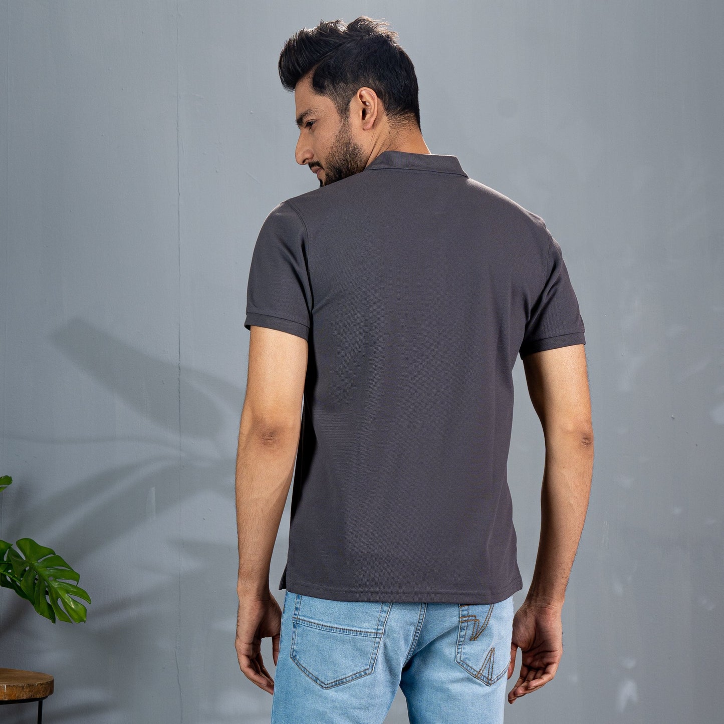 Mens Dark Gray Polo