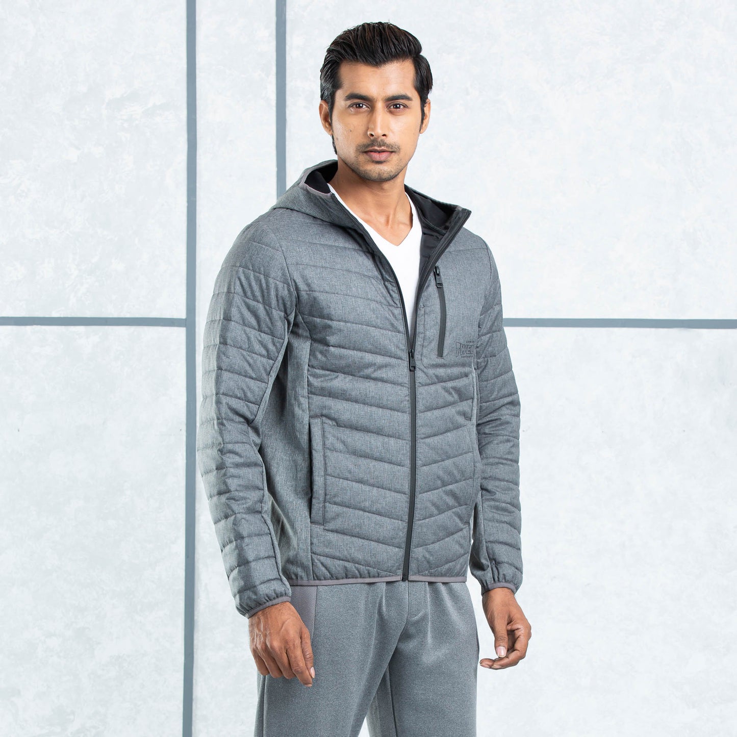 Mens Quilting Jacket- Grey