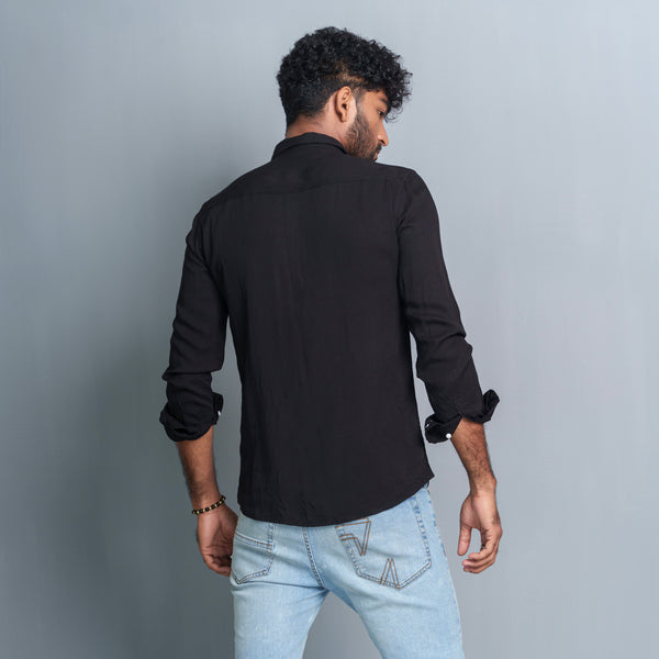 Men's Black Printed Shirt