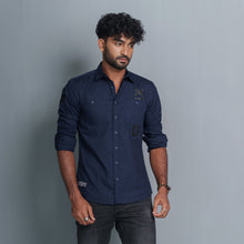 Load image into Gallery viewer, Men&#39;s Navy Printed Shirt
