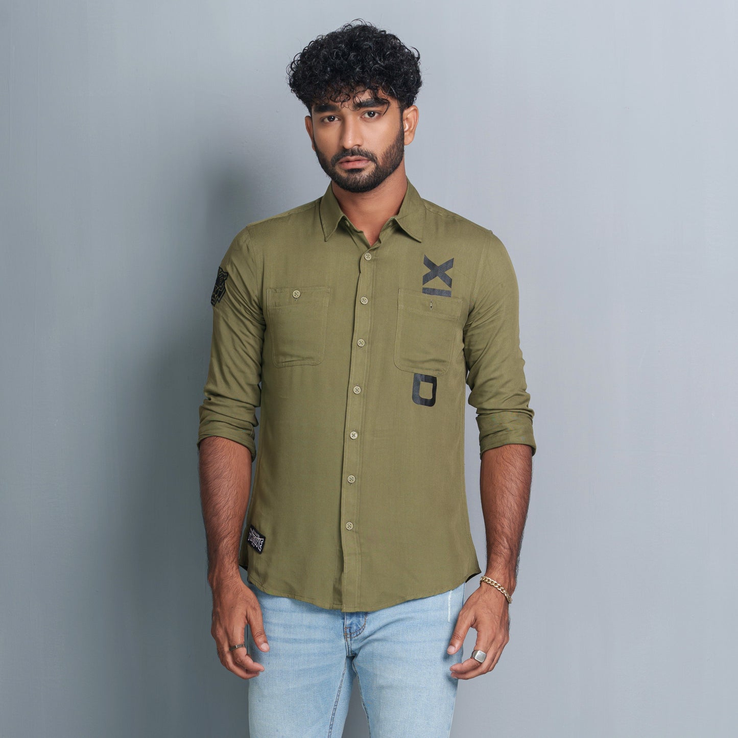 Mens Casual Shirt- Olive