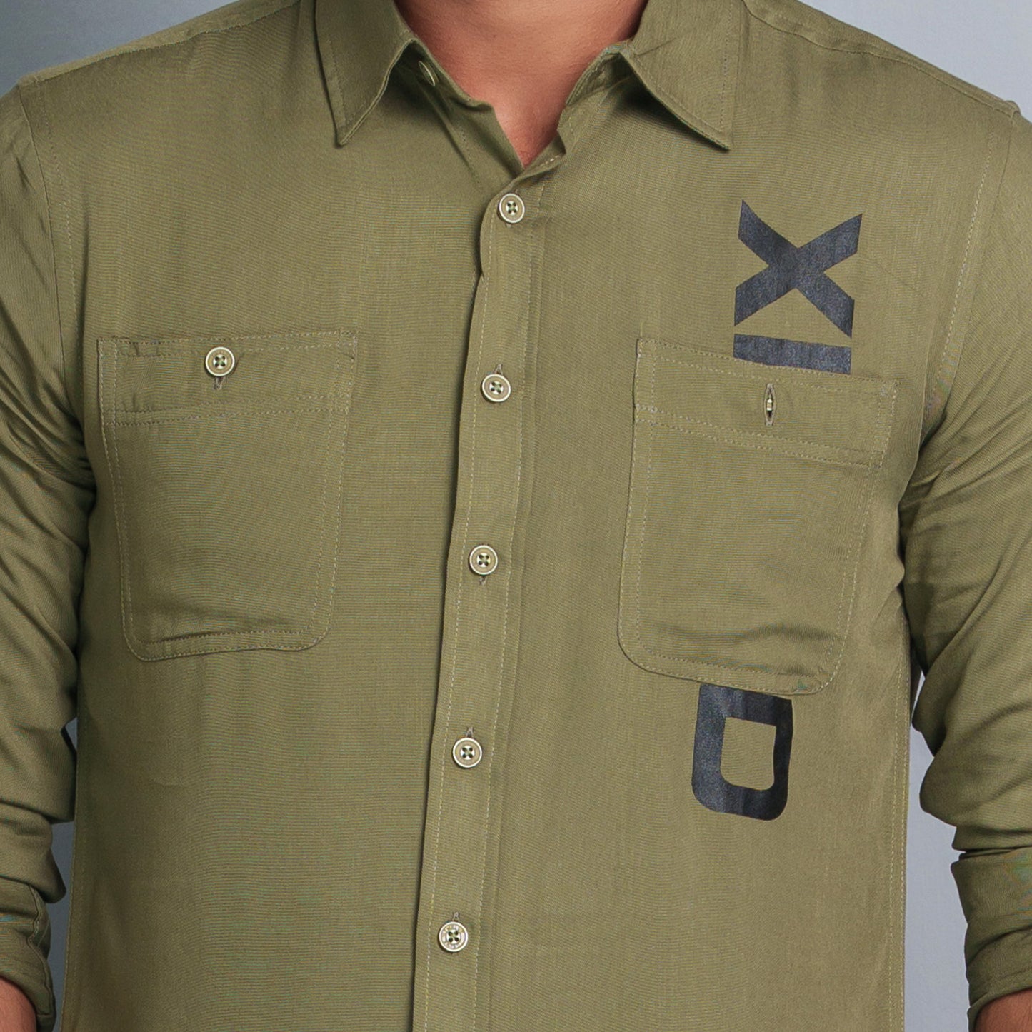 Mens Casual Shirt- Olive