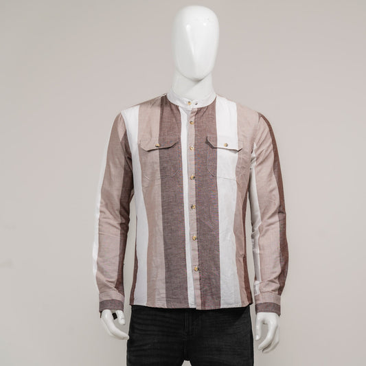 Mens Brown & White Shirt