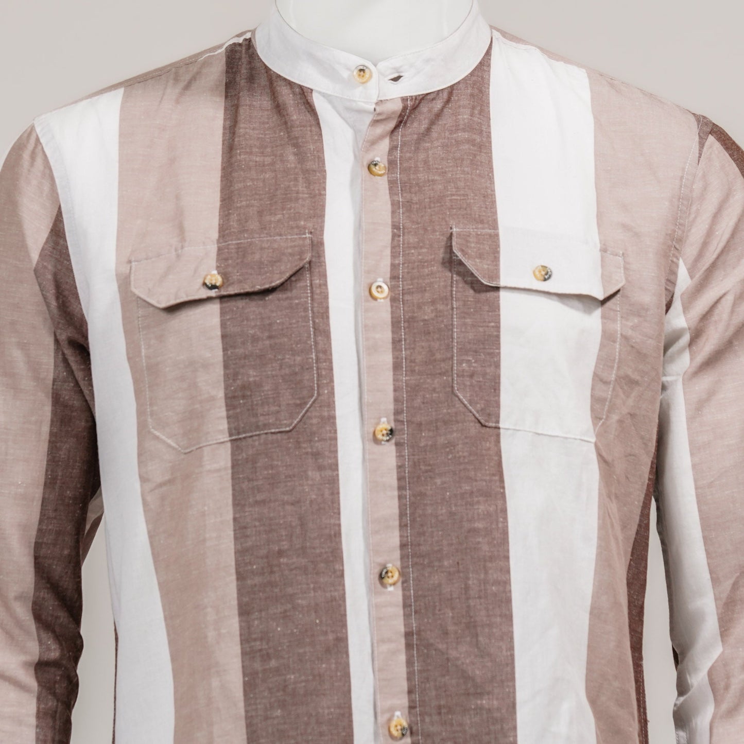 Mens Brown & White Shirt