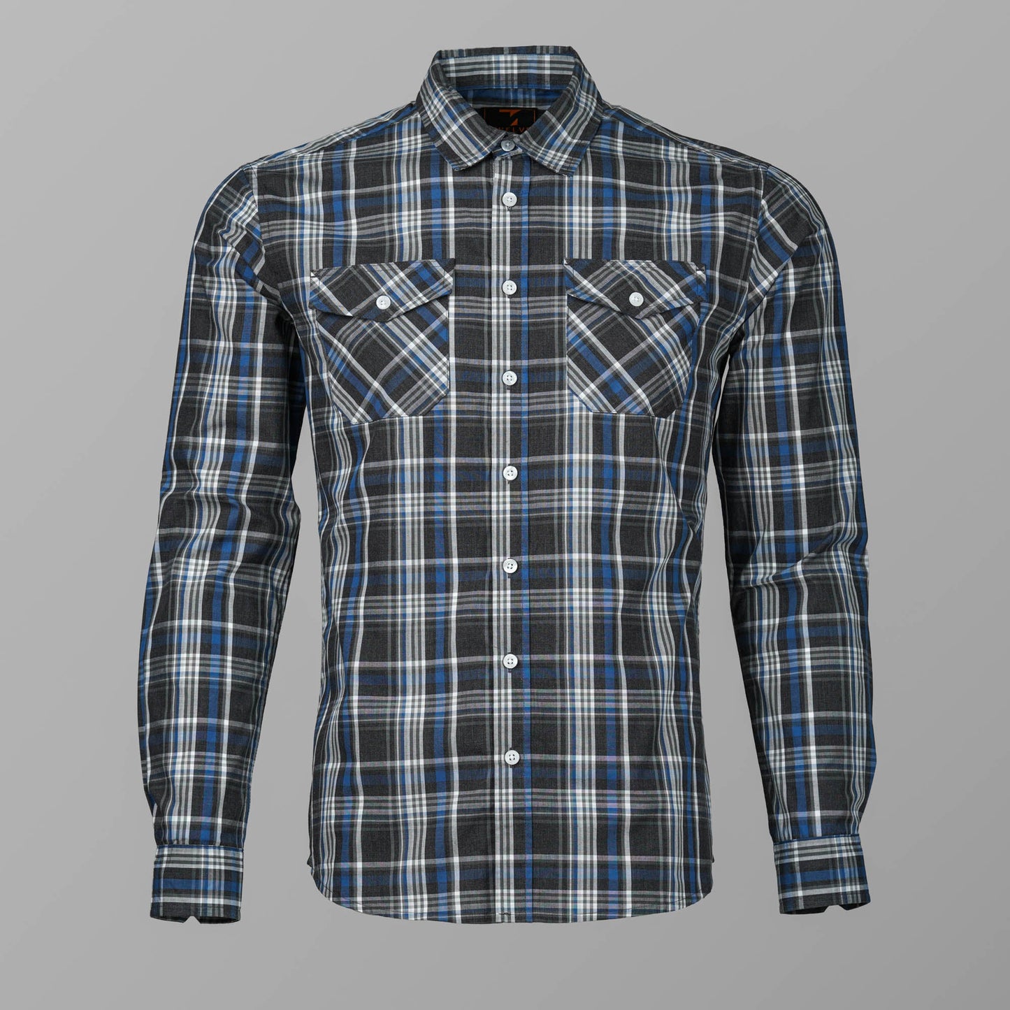 Mens Black & Blue Check Shirt