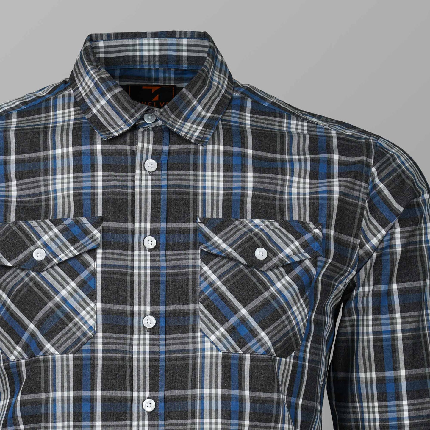 Mens Black & Blue Check Shirt