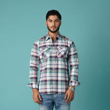 Load image into Gallery viewer, MENS L/S SHIRT-PINK BLUE CHECK
