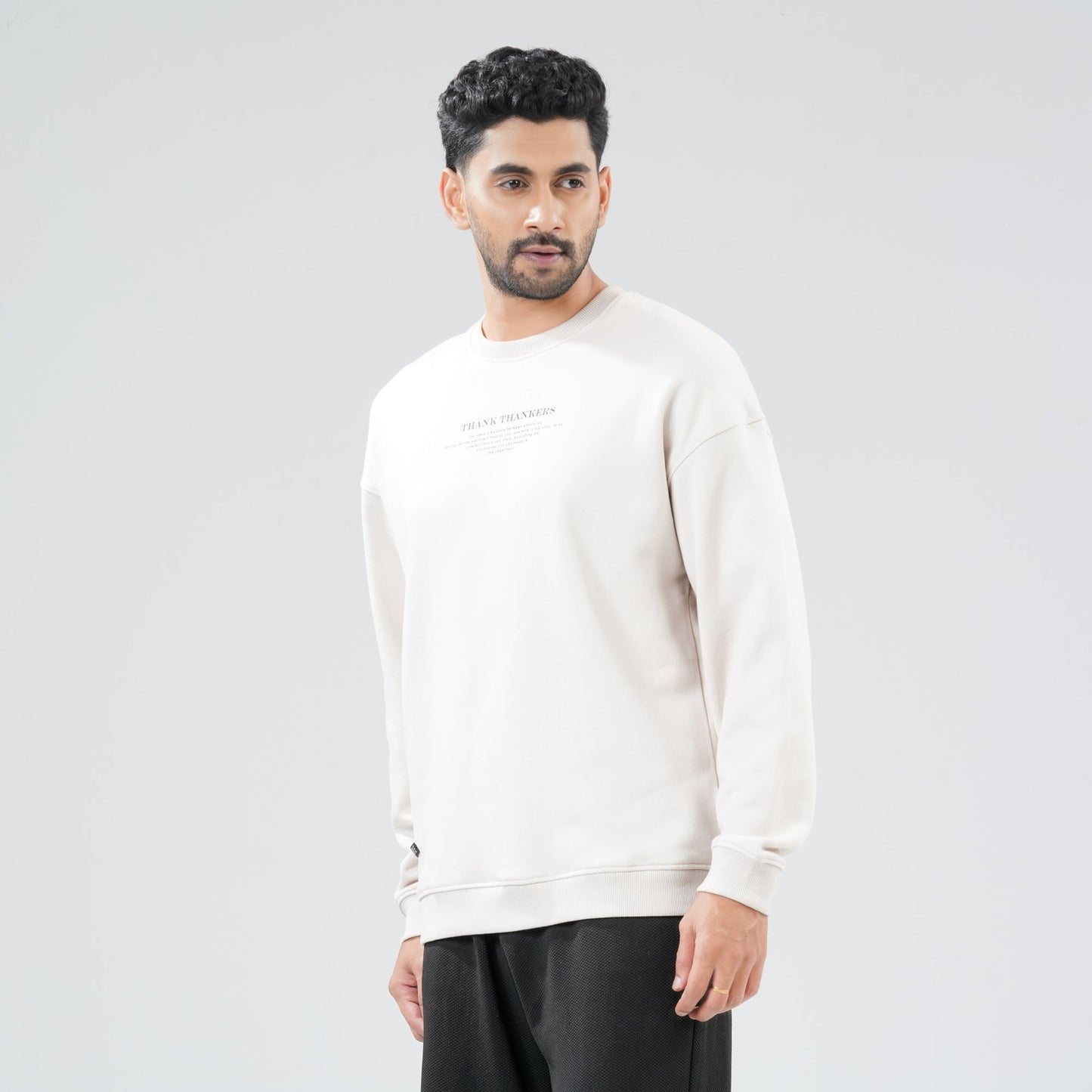 Mens Light Beige Sweat Shirt