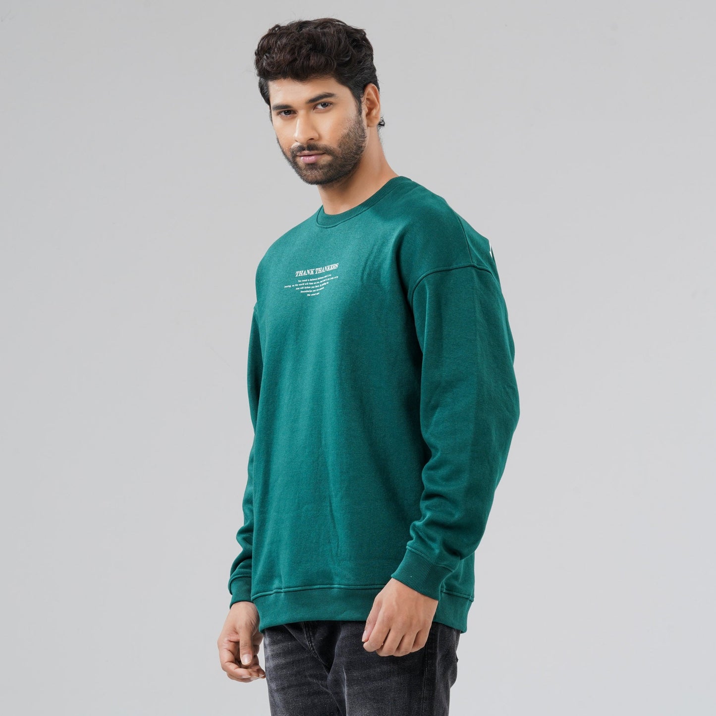 Mens Teal Green Sweat Shirt