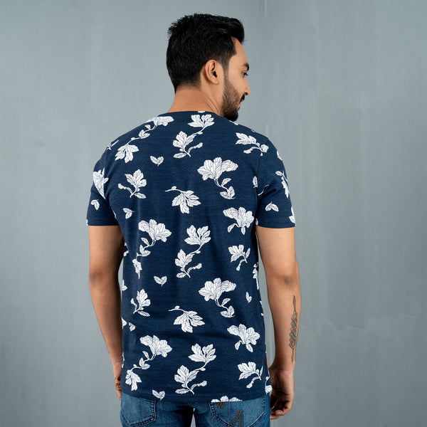 Men's Navy Floral T-Shirt