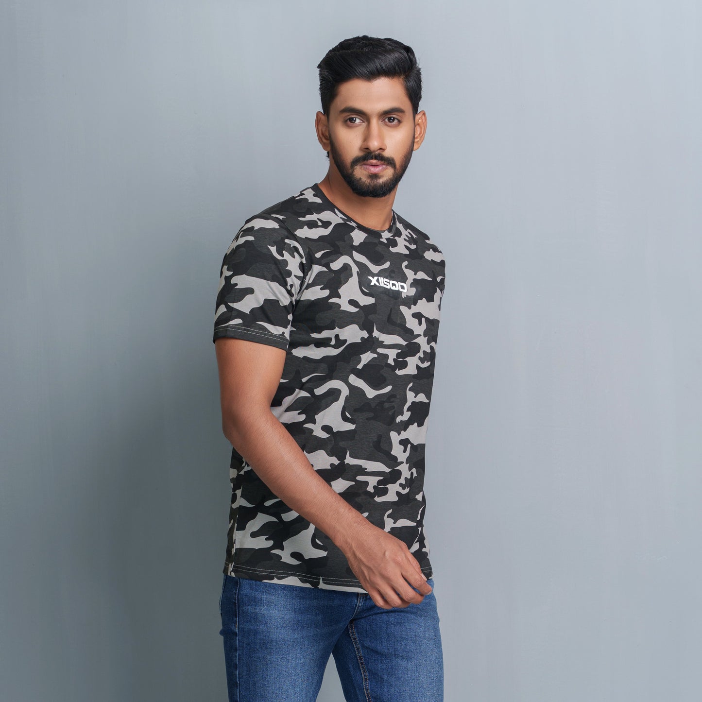 Mens T-Shirt- Grey Camo