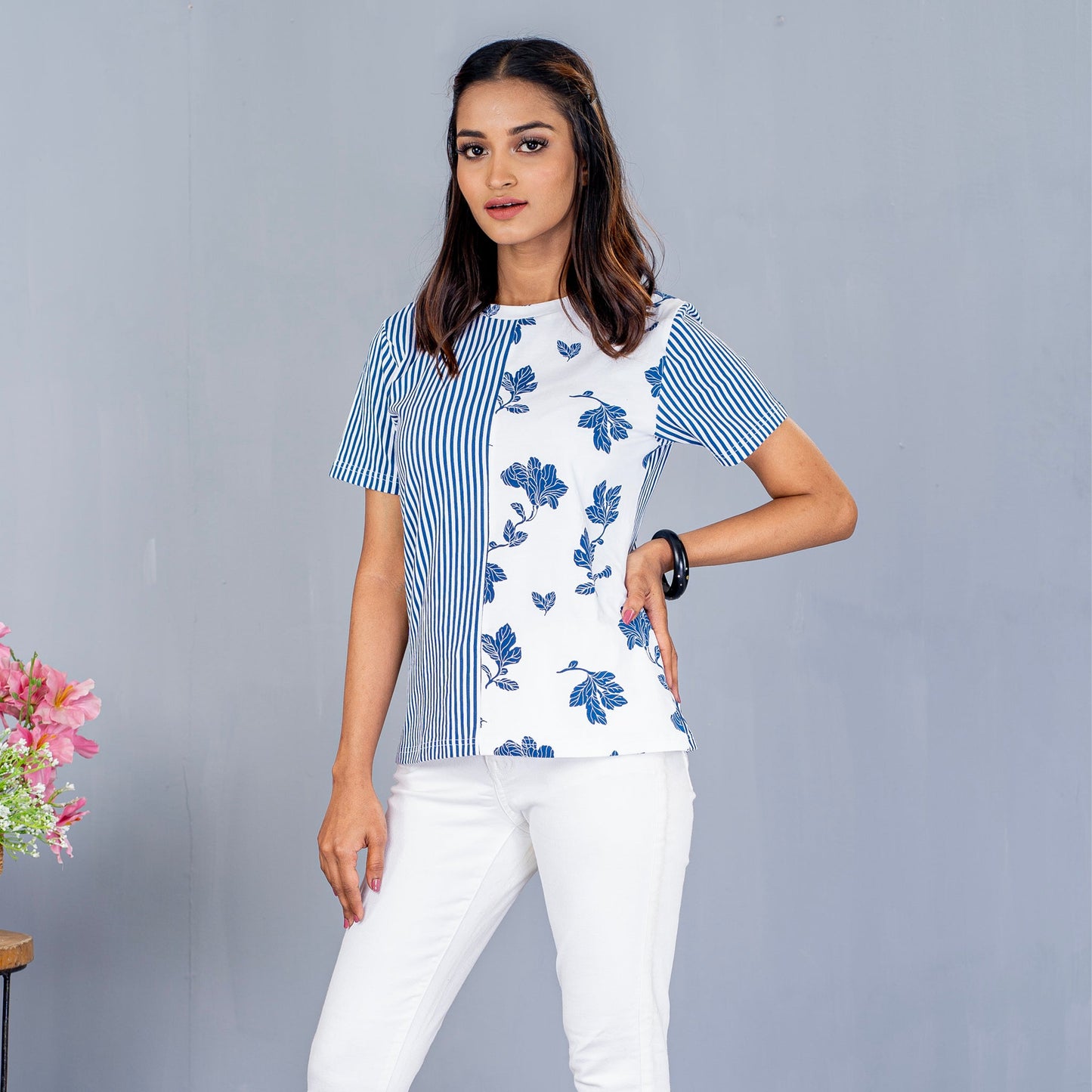 Ladies T-Shirt- White Aop