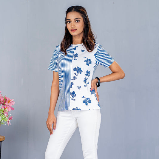 Ladies T-Shirt- White Aop