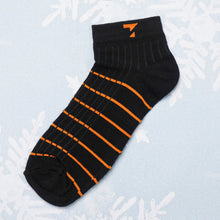 Load image into Gallery viewer, Black &amp; Orange Cotton Socks
