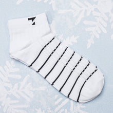 Load image into Gallery viewer, White &amp; Black Cotton Socks
