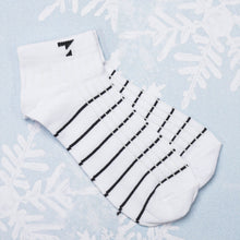 Load image into Gallery viewer, White &amp; Black Cotton Socks
