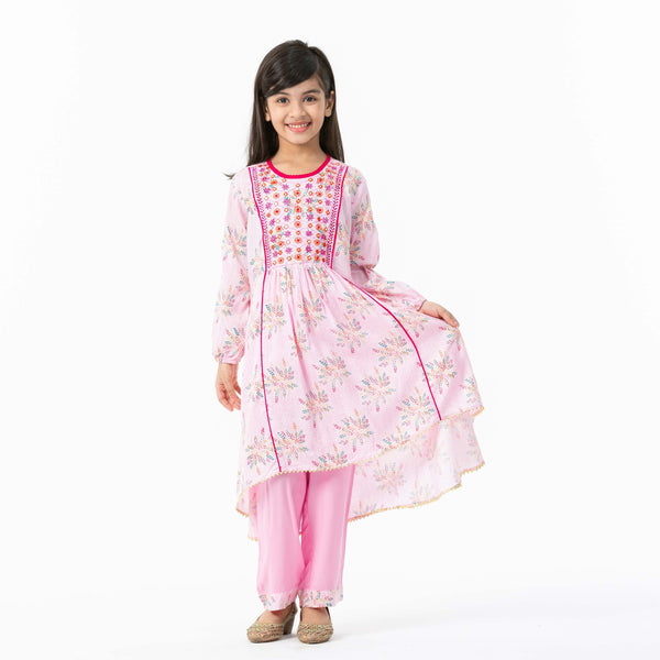 Girls Pink Ethnic Set