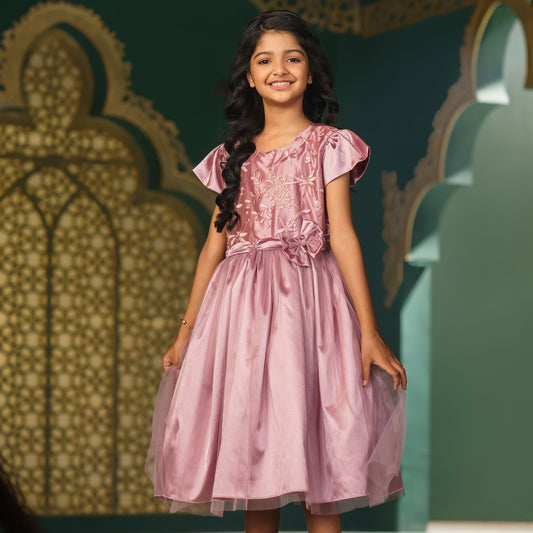Girls Frock-Orchid Pink