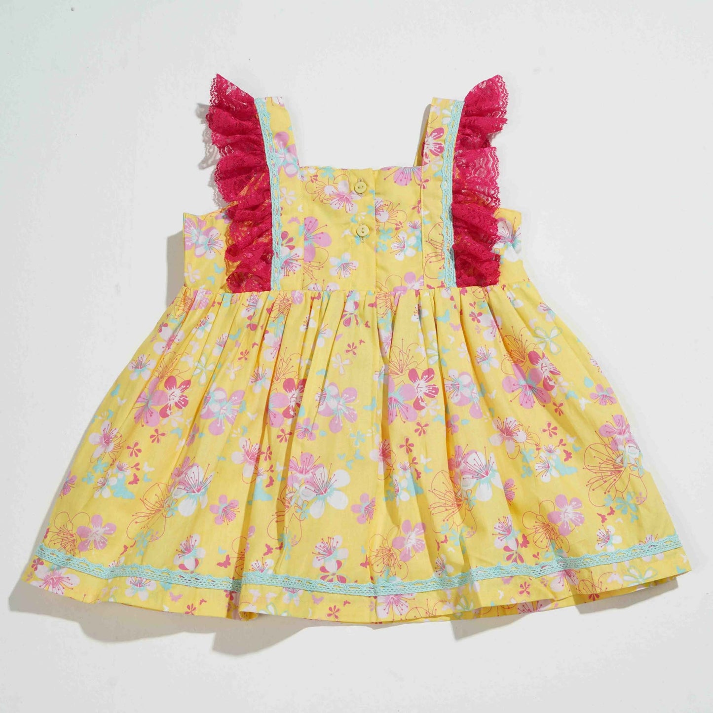 NEW BORN GIRLS FROCK-YELLOW 1