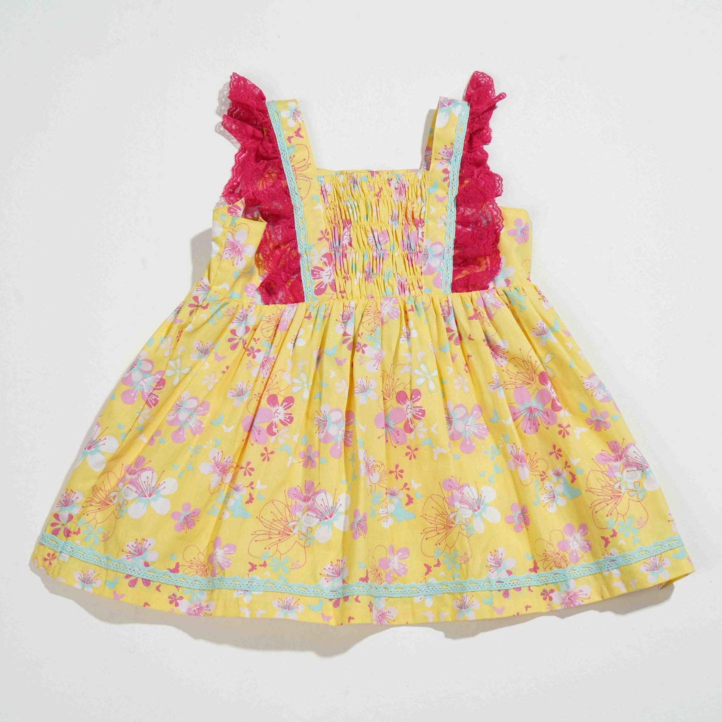 NEW BORN GIRLS FROCK-YELLOW 1