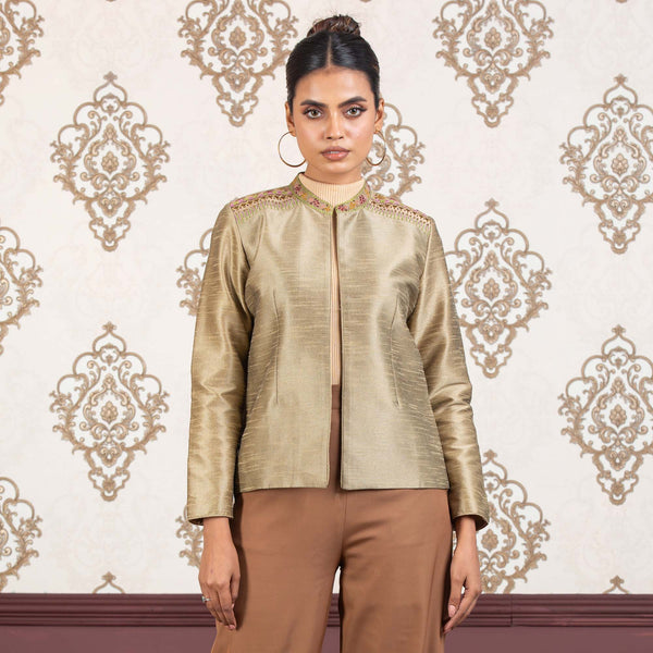 ETHNIC JACKET- TAN GOLD