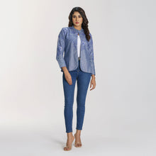 Load image into Gallery viewer, Women&#39;s Blue Ethnic Jacket
