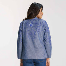 Load image into Gallery viewer, Women&#39;s Blue Ethnic Jacket
