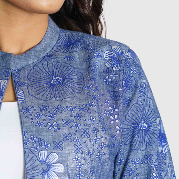 Women's Blue Ethnic Jacket