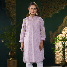 Load image into Gallery viewer, Women’s Lavender Print Kurti
