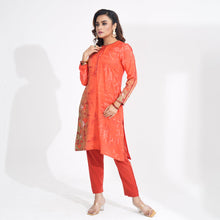 Load image into Gallery viewer, Women Orange Ethnic Kurti
