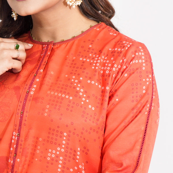 Women Orange Ethnic Kurti