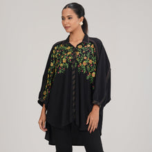 Load image into Gallery viewer, ETHNIC FUSION KURTI-BLACK
