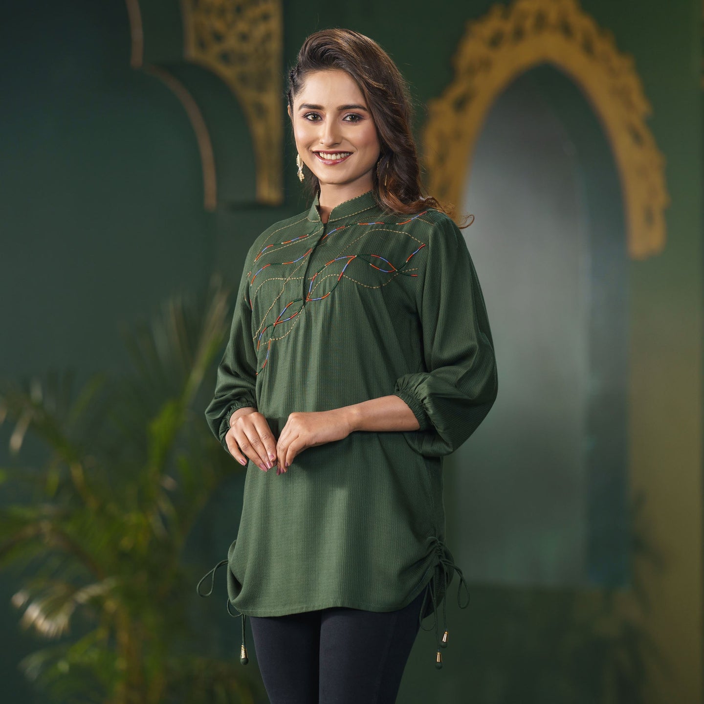 ETHNIC TOPS-EDEN GREEN