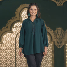 Load image into Gallery viewer, Forest Green Embroidered Top
