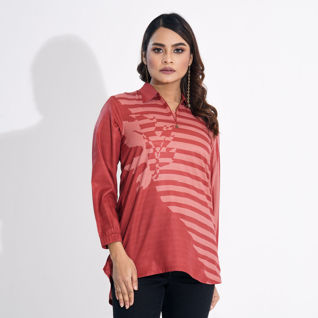 Women Terracotta Ethnic Top
