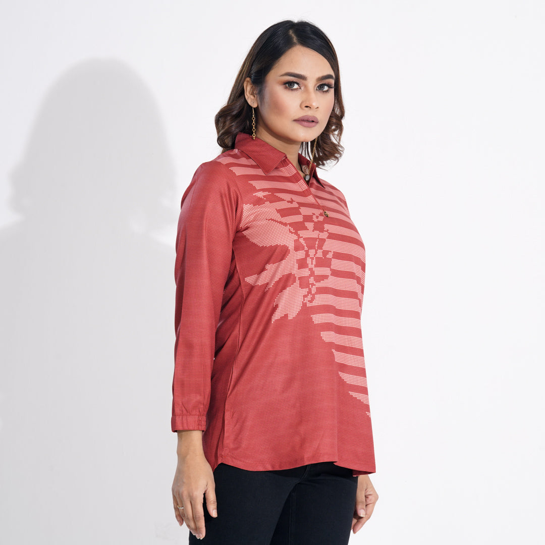 Women Terracotta Ethnic Top
