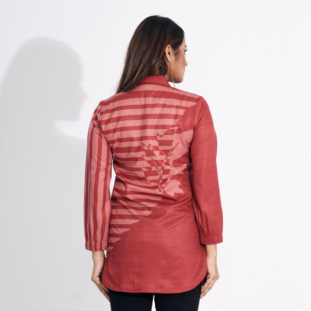 Women Terracotta Ethnic Top