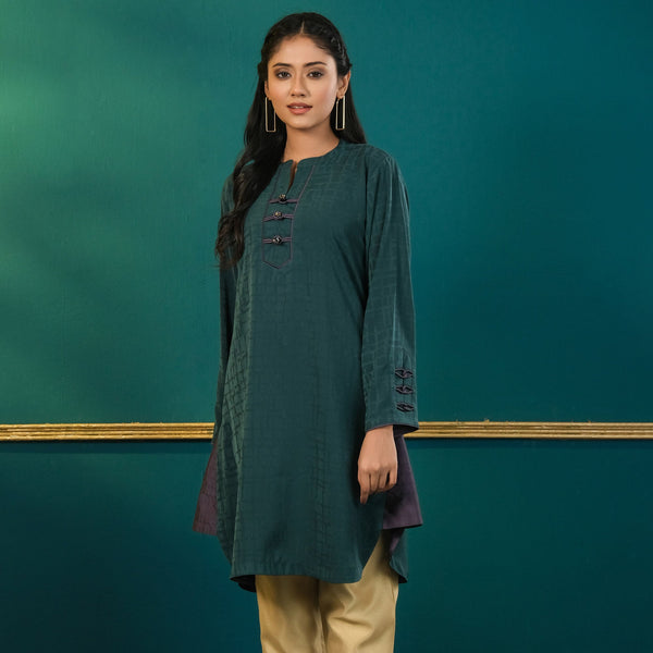 Green Karchupi Silk Tunic